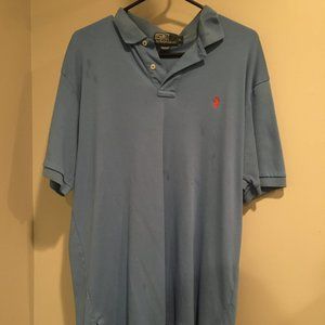 Lightly Stained Light Blue Polo Shirt